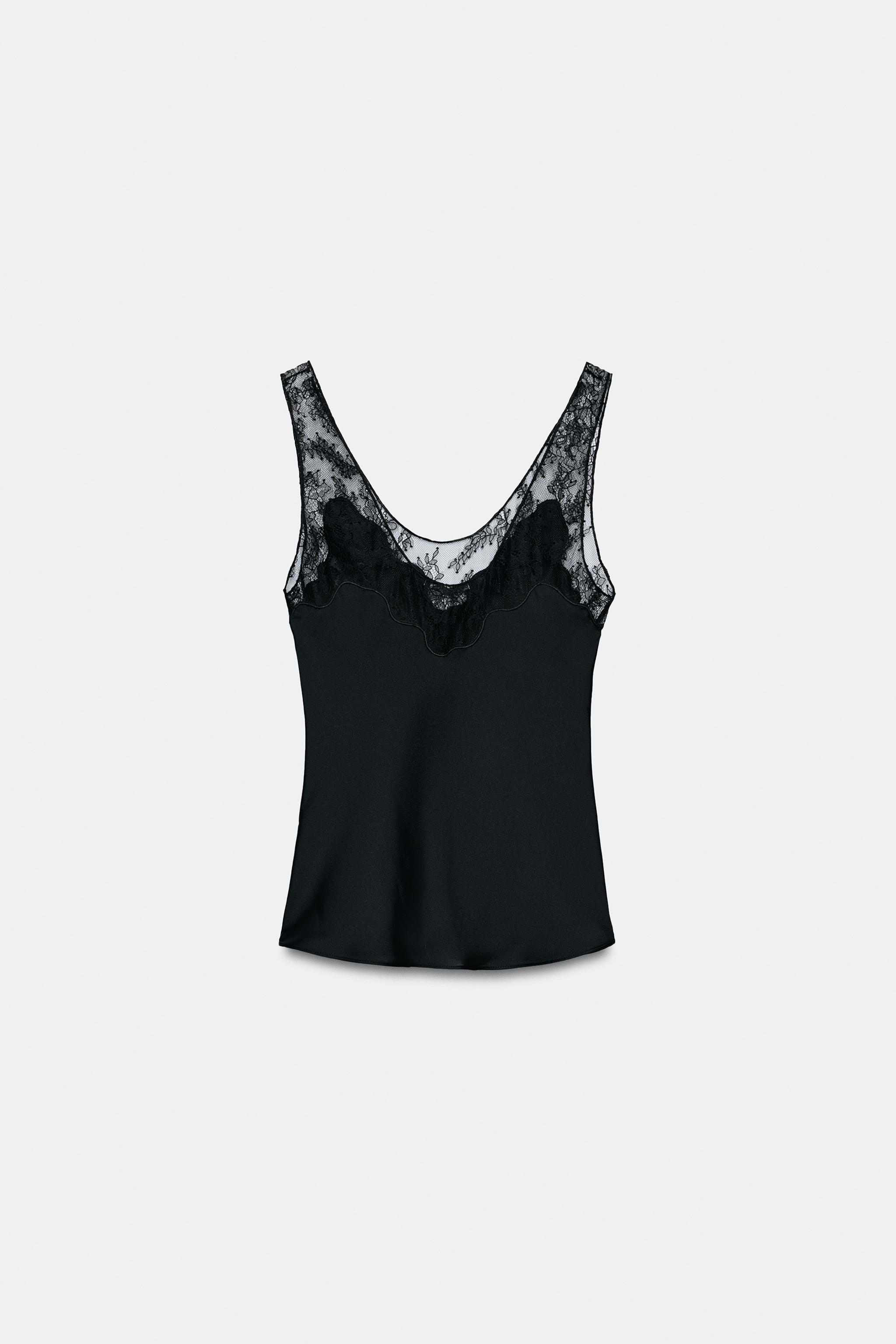 SATIN EFFECT LACE TOP ZW COLLECTION